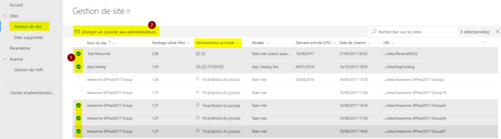 Sharepoint administration : gestion de site