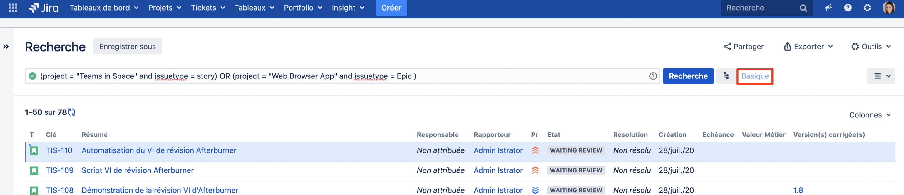 Advanced search in Jira : how to use the JQL